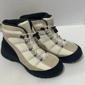 Lands' End Women’s Winter Snow Boots Size 8.5 B Beige Suede Waterproof Trail